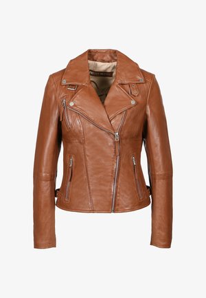 Freaky Nation, FREAKY NATION SHORTJACKET BIKER PRINCESS SL - Leren jas - cognac