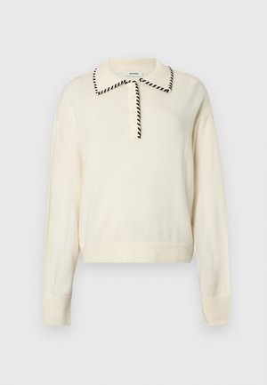 PULL AVEC FINITION SUR LE COL - Pulóver - ecru/noir