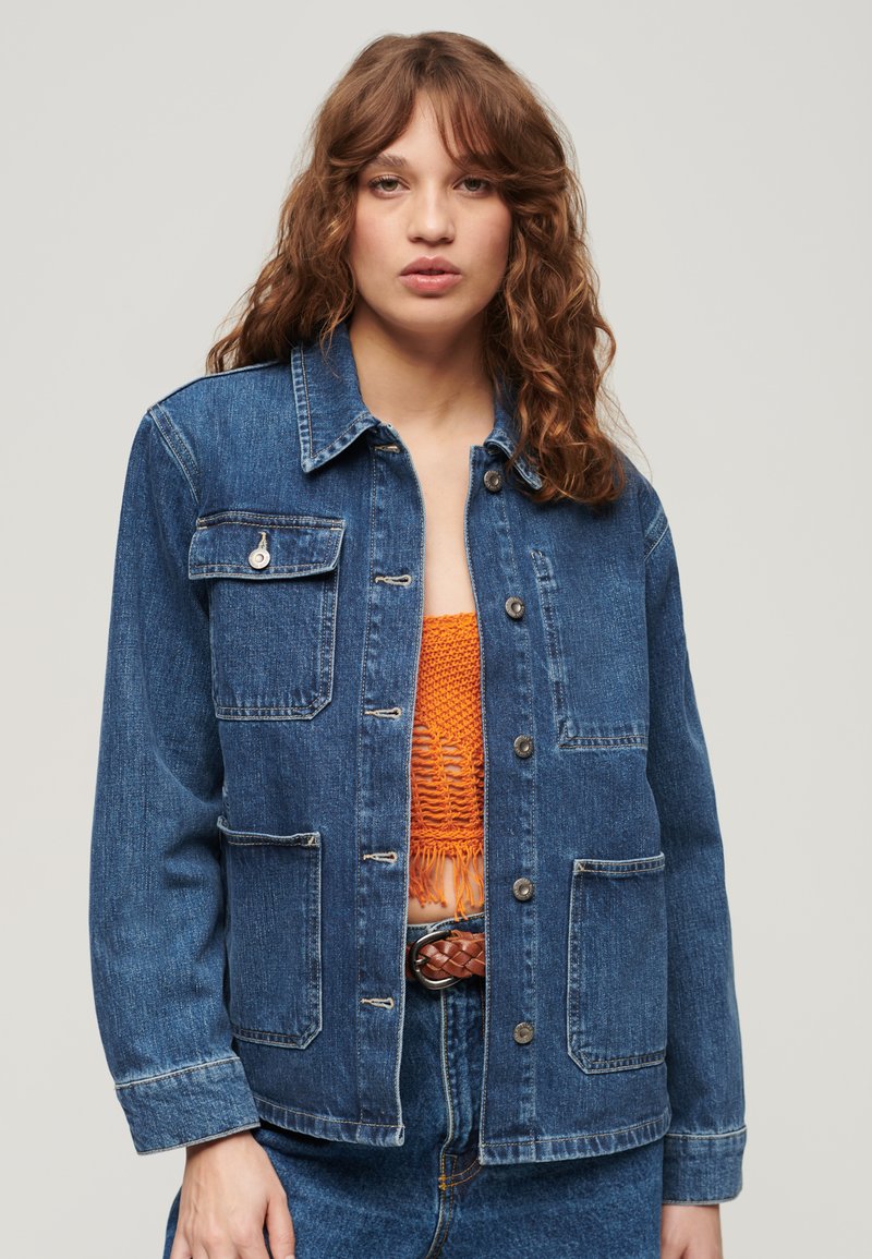 Superdry CHORE - Veste en jean - beverley blue/bleu - ZALANDO.FR