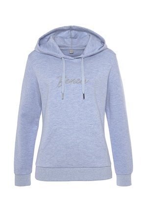 Sweat à capuche - hellblau meliert