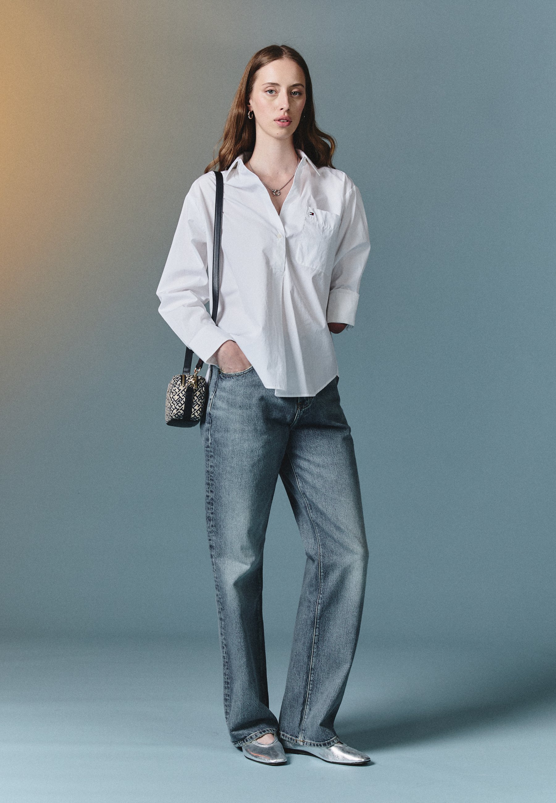 売れ筋商品|||トミー ヒルフィガー シャツ レディース トップス EASY FIT SHIRT - Button-down blouse - optic white Tommy Hilfiger EASY FIT SHIRT - Button-down blouse - optic