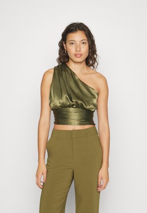 LUCY ONE SHOULDER - Blouse - winter moss
