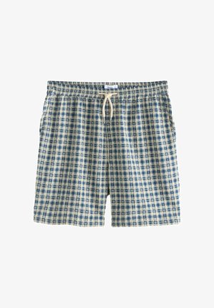 Next, REGULAR FIT - TEXTURED CHECK DRAWSTRING - Shorts - navy/ecru
