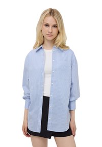 Terranova AMPIA IN A RIGHE - Camicia - celeste