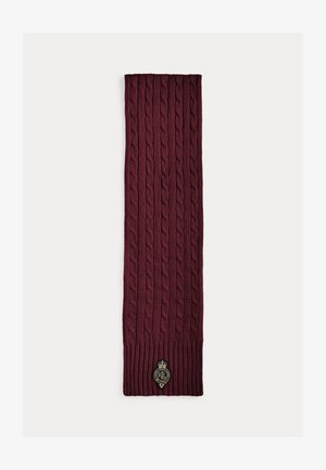 Lauren Ralph Lauren CREST PATCH CABLE KNIT SCARF - Šalikas - dark garnet