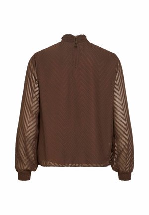 VILA, LONG SLEEVED TOP VIMICHELLE HIGH NECK - Blouse - coffee bean