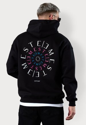 MIXED CIRCLES OVERSIZED - Hoodie - black