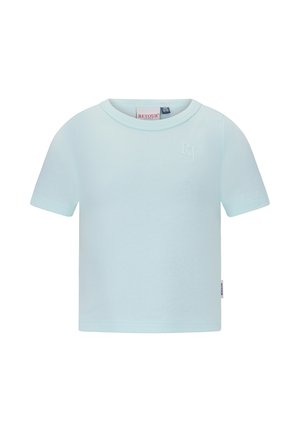 Lichtblauw short-sleeve peuter T-shirt met ronde hals, klein "RJ" geperst logo op de borst en "Retour" merklabel aan de zijnnaad.