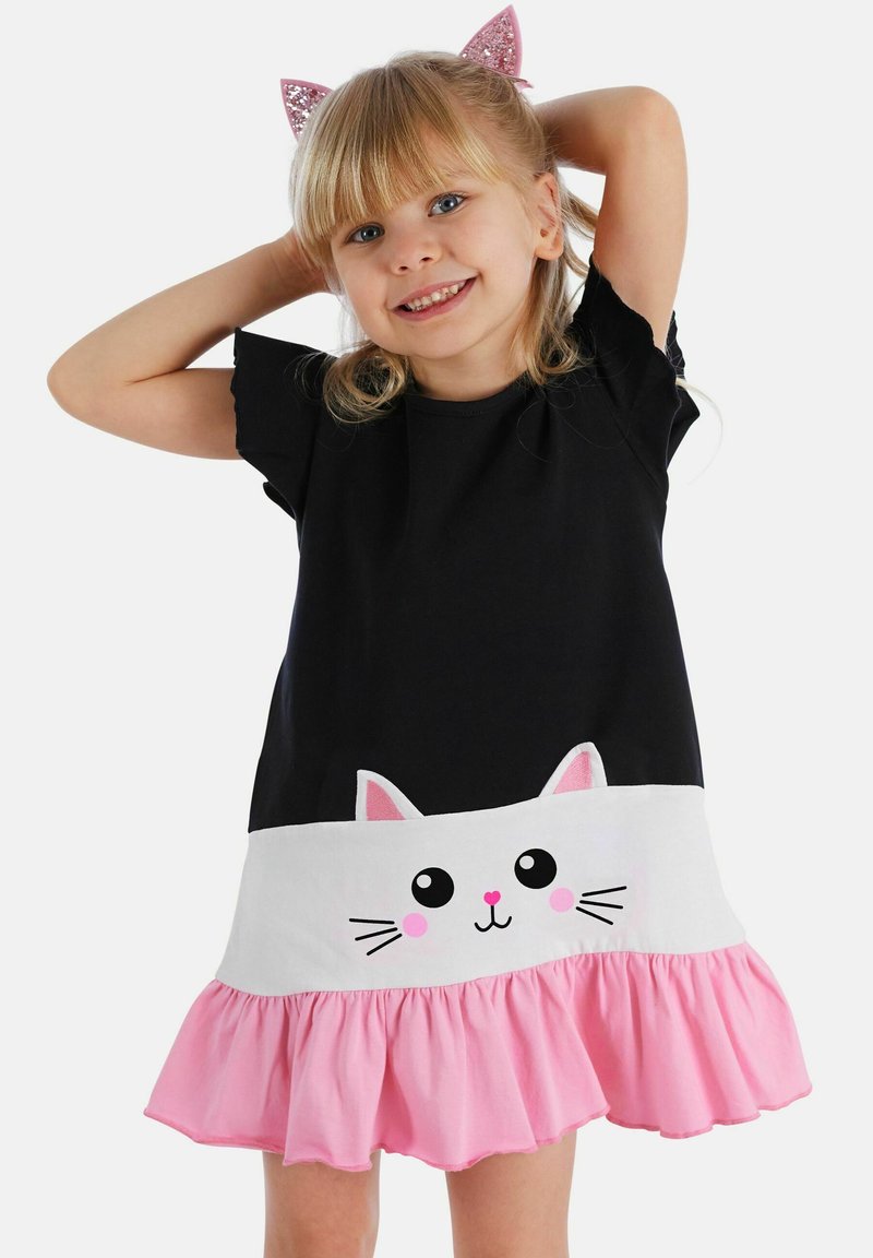 Denokids FRILLED CAT - Jerseykjole - schwarz