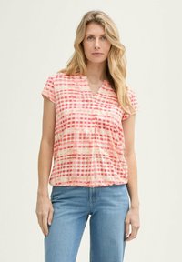 TOM TAILOR T-Shirt print - berry red check design