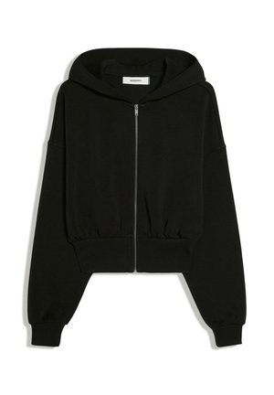 Bershka, ZIP-UP WITH WAISTBAND - HOODIE - Sweat zippé - black