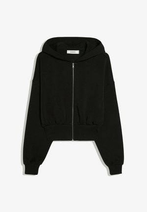 Bershka, ZIP-UP WITH WAISTBAND - HOODIE - Sweat zippé - black