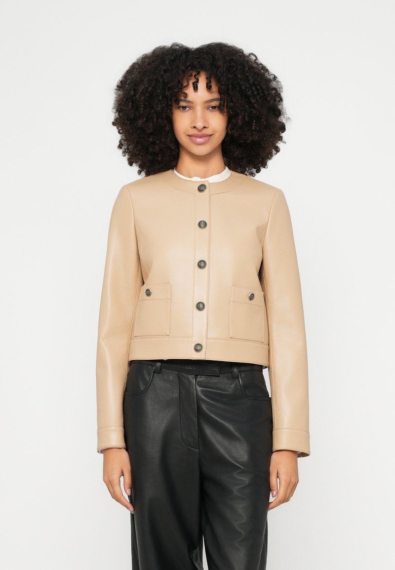 TWINSET Imitatieleren jas beige