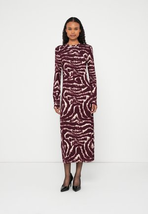 QUINT DRESS - Jerseykjole - deep burgundy/creme