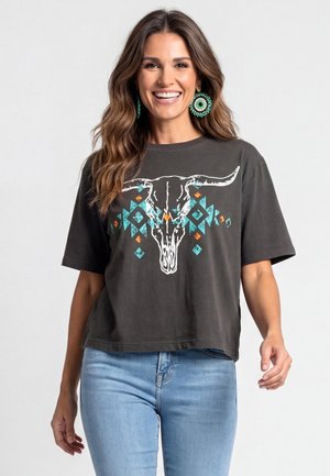usha T-shirt print - carbon grey