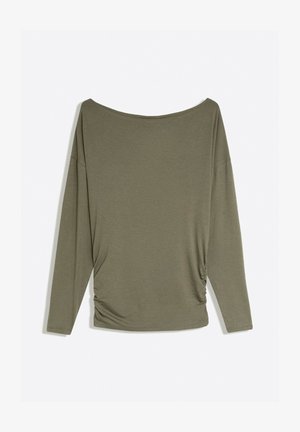Bershka, ASYMMETRIC NECKLINE LONG SLEEVE - T-SHIRT - T-shirt à manches longues - khaki