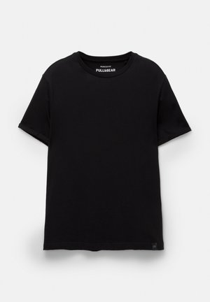 PULL&BEAR, BASIC-SHIRT IM MUSCLE-FIT - T-shirt basique - black