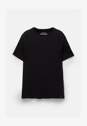 PULL&BEAR, BASIC-SHIRT IM MUSCLE-FIT - T-shirt basique - black