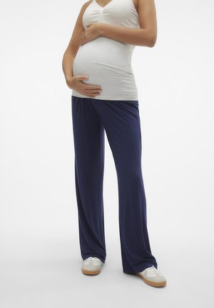 MAMALICIOUS MLALISON LOOSE PANTS - Pantaloni sportivi - naval academy