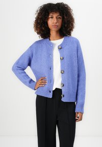 Marc O'Polo DENIM CARDIGAN LONG SLEEVE CREW NECK  - Kardiganas - medium blue melange