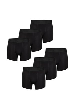 Schwarze Boxer-Shorts, 100% Baumwolle, mit elastischem Taillenbund mit Logo, glatter Textur und klassischer, figurbetonter Form. Sechserpack.
