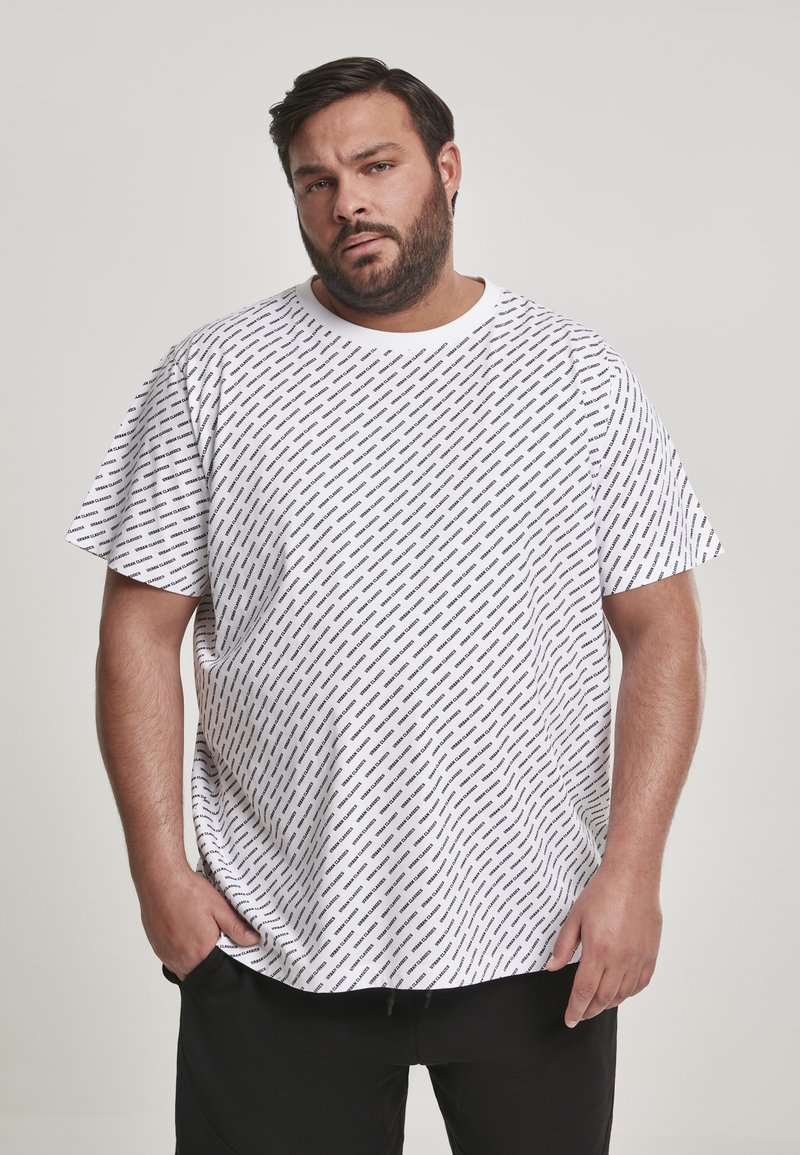 Urban Classics ALLOVER LOGO TEE - Marškinėliai su spaudiniu - white