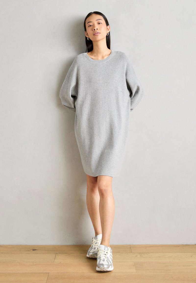 Marc O'Polo DRESS LONGSLEEVE ROUND NECK - Kampsunkleit - soft stone melange
