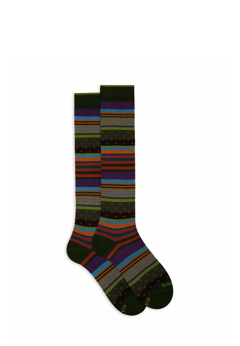 Gallo LONG WITH STRIPES AND POLKA DOTS - Calzettoni - muschio militare