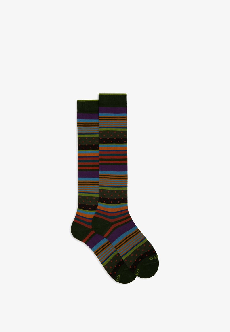 Gallo LONG WITH STRIPES AND POLKA DOTS - Calzettoni - muschio militare