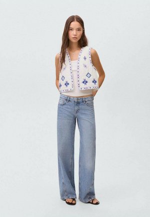 EMBROIDERED - Vestă - off-white