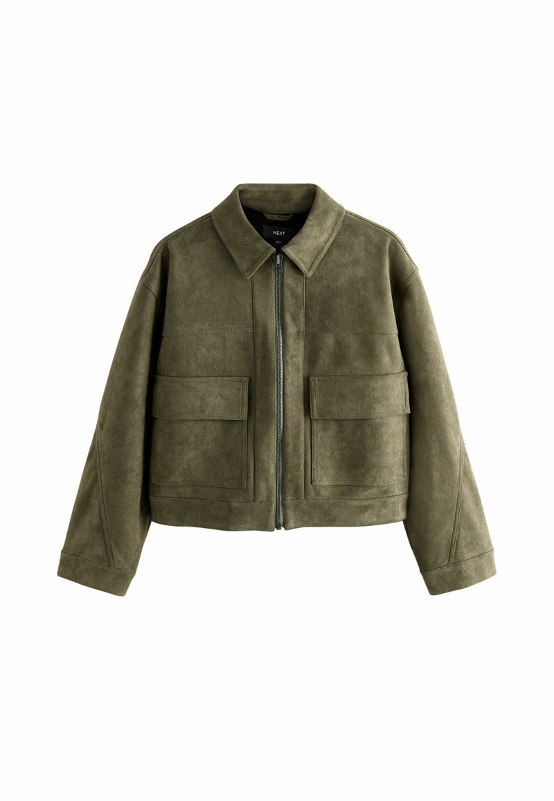 Next - Faux leather jacket - khaki green, Enlarge