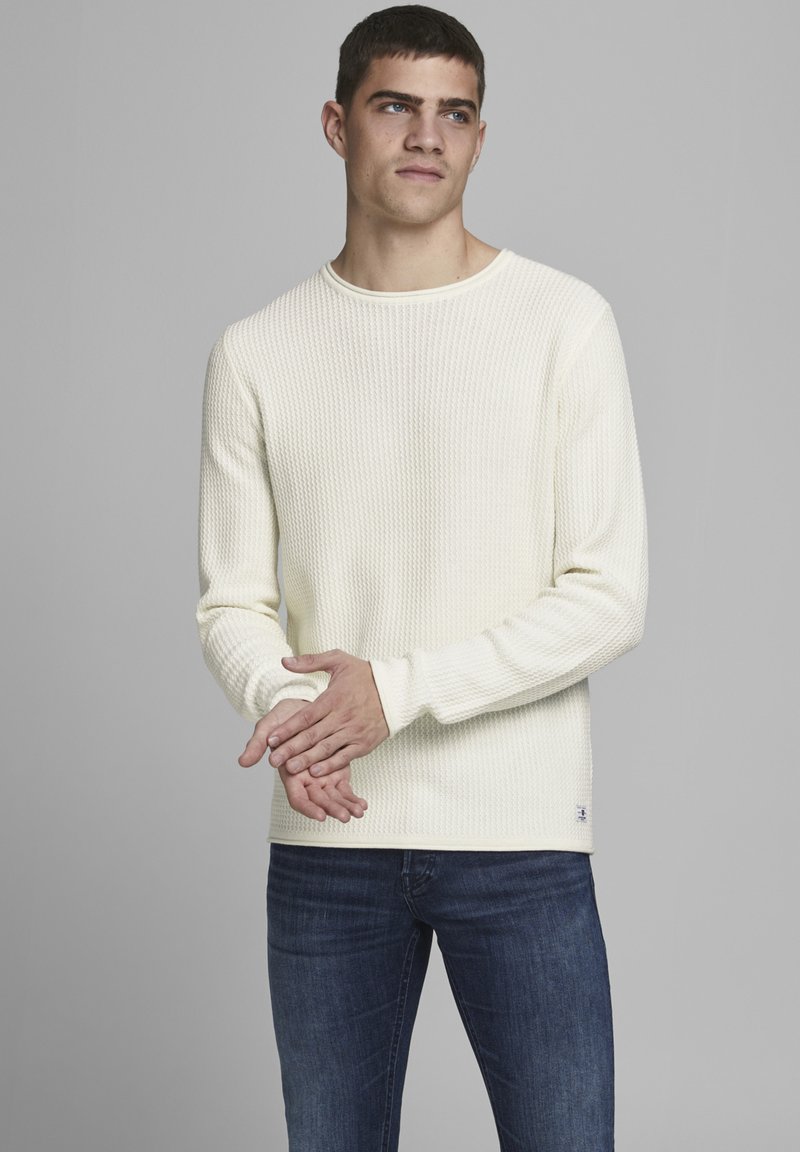 Jack & Jones JWHCARLOS CREW NECK Jersey de punto jetstream/crema