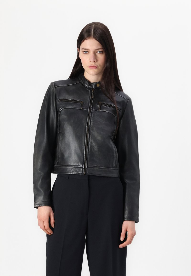 Noisy May NMALEXIS JACKET - Usnjena jakna - black