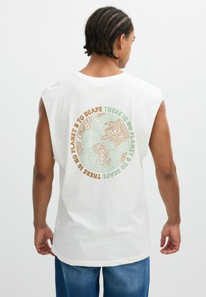 INSIDE, CAMISETA SIN MANGAS ESTAMPADO PLANETA - Top - blanco