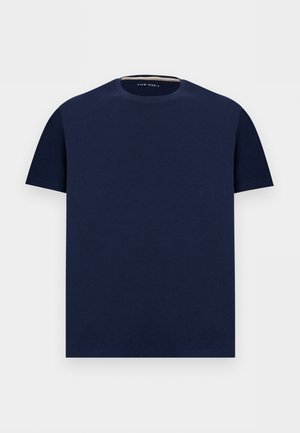 Pier One by Zalando, TEXTURED FABRIC SHORT SLEEVES T-SHIRT - Βασικό μπλουζάκι - navy blazer