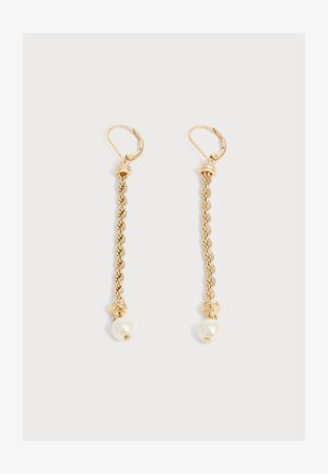 Lauren Ralph Lauren, ROPE PEARL LINEAR - Σκουλαρίκια - gold-coloured/white