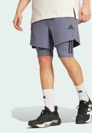 adidas Performance 2-IN-1 POWER - 2-in-1 shorts - onix   black
