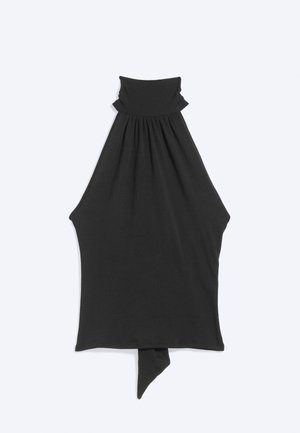 Weekday, FLISS HALTERNECK TOP - Μπλούζα - black dark