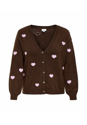 ONLY Carmakoma, CARDIGAN CARRICA CARDIGAN - Strickjacke - coffee bean
