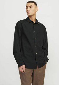 Jack & Jones - JJESUMMER LINEN MIX SHIRT - Skjorta - black Miniatyrbild 1