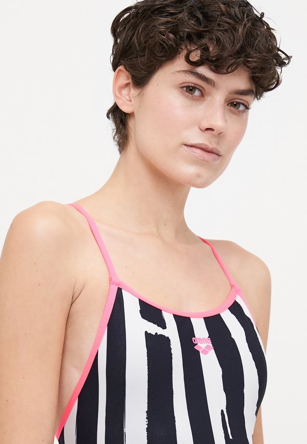 WOMENS PAINTERS STRIPE SWIMSUIT LACE BACK - Swimsuit4