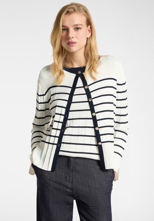Elena Mirò, GIROCOLLO A RIGHE - Chaqueta de punto - bianco