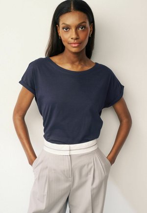 Next ROUND NECK CAP SLEEVE - REGULAR FIT - Majica kratkih rukava s printom - dark navy blue