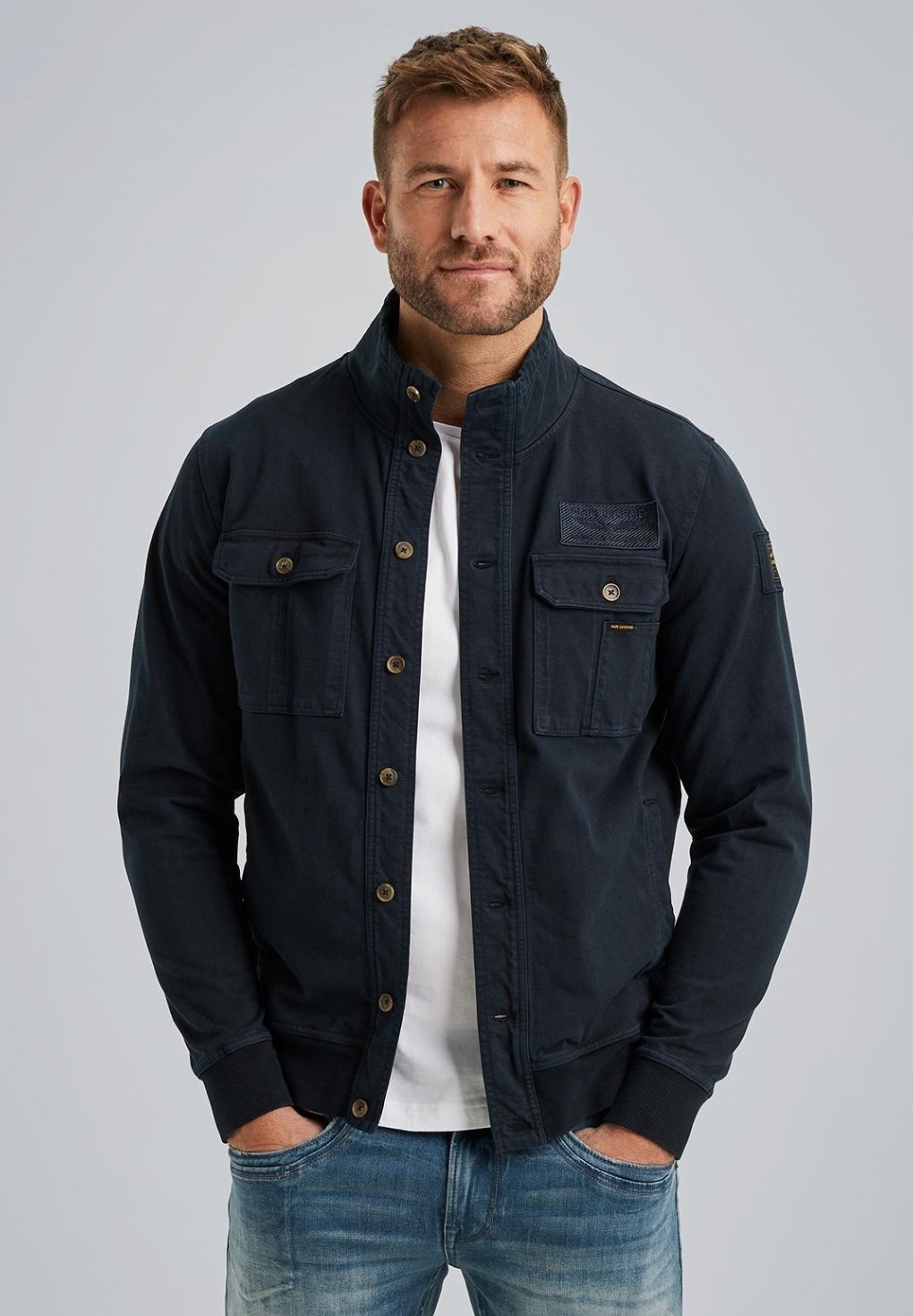 PME Legend MIT KNOPFVERSCHLUSS - Strickjacke - salute/dunkelblau  