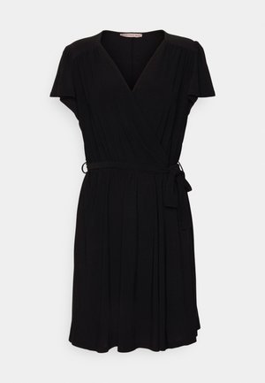 Anna Field Petite, FRILLED CAP SLEEVES FLARED DRESS - Trikoomekko - black