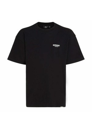 T-shirt nera in cotone con maniche corte e collo rotondo. Caratterizzata da testo bianco "REPRESENT" sul torace. Taglio dritto e design minimal.