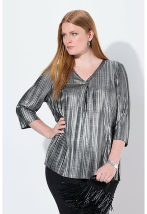 PLISSEE- A-LINIE V-AUSSCHNITT 3/4-ARM - Blusa - silver
