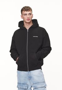 Pegador COLNE LOGO JACKET - Majica s kapuljačom i patentnim zatvaračem - washed black