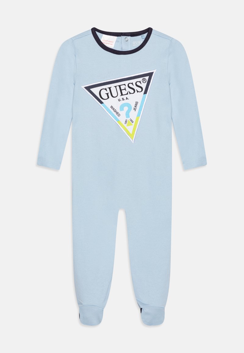 Guess BABY INTERLOCK OVERALL Baby gifts frosted blue/light blue