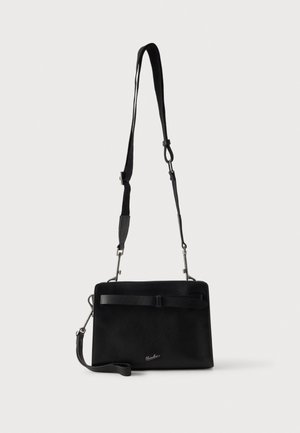 Borsalino, FLUID LINES MAXI POUCH UNISEX - Чанта клъч - black/silver-coloured